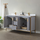 Vinnova Design Granada 60" Vanity with White Composite Grain Stone Countertop