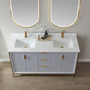 Vinnova Design Granada 60" Vanity with White Composite Grain Stone Countertop