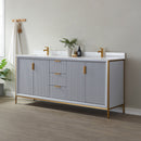 Vinnova Design Granada 72" Vanity with White Composite Grain Stone Countertop