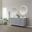 Vinnova Design Granada 72" Vanity with White Composite Grain Stone Countertop