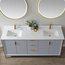 Vinnova Design Granada 72" Vanity with White Composite Grain Stone Countertop