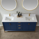 Vinnova Design Granada 72" Vanity with White Composite Grain Stone Countertop