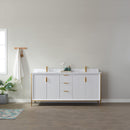 Vinnova Design Granada 72" Vanity with White Composite Grain Stone Countertop