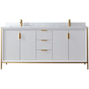 Vinnova Design Granada 72" Vanity with White Composite Grain Stone Countertop