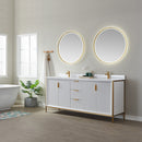 Vinnova Design Granada 72" Vanity with White Composite Grain Stone Countertop