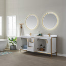 Vinnova Design Granada 72" Vanity with White Composite Grain Stone Countertop