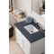 James Martin Brittany 36" Bright White Single Vanity with 3 cm Charcoal Soapstone Quartz Top 650-V36-BW-3CSP