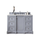 James Martin De Soto 48" Single Vanity Silver Gray with 3 cm Arctic Fall Solid Surface Top 825-V48-SL-3AF