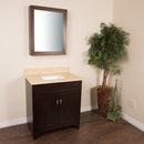 Bellaterra 32" Single Sink Vanity" Sable Walnut With Quartz Top" Cream 7615-SW-CR