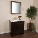 Bellaterra 32" Single Sink Vanity" Sable Walnut With Marble Top" White 7615-SW-WH