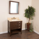 Bellaterra 30" Single Sink Vanity" Sable Walnut With Quartz Top" Cream 7616-SW-CR