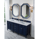 James Martin Brittany 72" Victory Blue Double Vanity with 3 cm Classic White Quartz Top 650-V72-VBL-3CLW