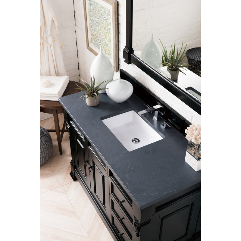 James Martin Brookfield 48" Antique Black Single Vanity with 3 cm Charcoal Soapstone Quartz Top 147-114-5236-3CSP