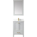 Vinnova Design Shannon 24" Single Vanity and Composite Carrara White Stone Countertop