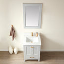 Vinnova Design Shannon 24" Single Vanity and Composite Carrara White Stone Countertop