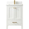 Vinnova Design Shannon 24" Single Vanity and Composite Carrara White Stone Countertop