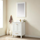 Vinnova Design Shannon 24" Single Vanity and Composite Carrara White Stone Countertop