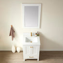 Vinnova Design Shannon 24" Single Vanity and Composite Carrara White Stone Countertop