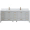 Vinnova Design Shannon 84" Double Vanity and Composite Carrara White Stone Countertop