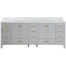 Vinnova Design Shannon 84" Double Vanity and Composite Carrara White Stone Countertop