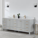 Vinnova Design Shannon 84" Double Vanity and Composite Carrara White Stone Countertop