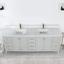 Vinnova Design Shannon 84" Double Vanity and Composite Carrara White Stone Countertop