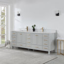 Vinnova Design Shannon 84" Double Vanity and Composite Carrara White Stone Countertop