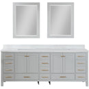 Vinnova Design Shannon 84" Double Vanity and Composite Carrara White Stone Countertop