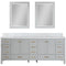 Vinnova Design Shannon 84" Double Vanity and Composite Carrara White Stone Countertop