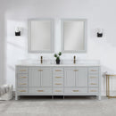 Vinnova Design Shannon 84" Double Vanity and Composite Carrara White Stone Countertop