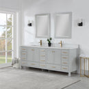 Vinnova Design Shannon 84" Double Vanity and Composite Carrara White Stone Countertop