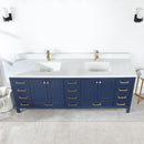 Vinnova Design Shannon 84" Double Vanity and Composite Carrara White Stone Countertop