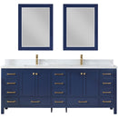 Vinnova Design Shannon 84" Double Vanity and Composite Carrara White Stone Countertop