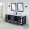 Vinnova Design Shannon 84" Double Vanity and Composite Carrara White Stone Countertop