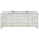 Vinnova Design Shannon 84" Double Vanity and Composite Carrara White Stone Countertop