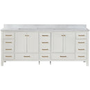 Vinnova Design Shannon 84" Double Vanity and Composite Carrara White Stone Countertop