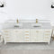 Vinnova Design Shannon 84" Double Vanity and Composite Carrara White Stone Countertop