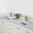 Vinnova Design Shannon 84" Double Vanity and Composite Carrara White Stone Countertop