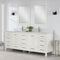 Vinnova Design Shannon 84" Double Vanity and Composite Carrara White Stone Countertop