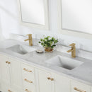 Vinnova Design Shannon 84" Double Vanity and Composite Carrara White Stone Countertop