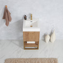 Vinnova Design Alistair 18" Single Sink Bath Vanity with Whole Artificial Stone Basin Top