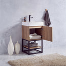 Vinnova Design Alistair 18B" Single Sink Bath Vanity with White Grain Stone Countertop