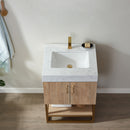 Vinnova Design Alistair 24" Single Vanity with White Grain Stone Countertop