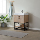 Vinnova Design Alistair 24B" Single Vanity with White Grain Stone Countertop