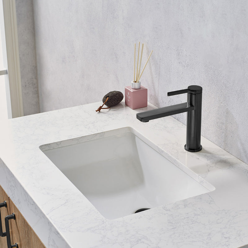 Vinnova Design Alistair 36B" Single Vanity with White Grain Stone Countertop