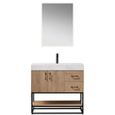 Vinnova Design Alistair 36B" Single Vanity with White Grain Stone Countertop