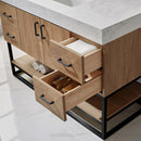 Alistair 48B" Single Vanity Oak with White Grain Stone Countertop