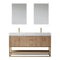 Alistair 60" Double Vanity Oak with White Grain Stone Countertop