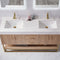 Alistair 60" Double Vanity Oak with White Grain Stone Countertop