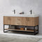 Alistair 60B" Double Vanity Oak with White Grain Stone Countertop